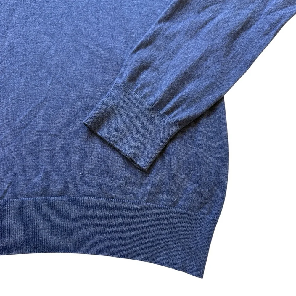 Banana Republic Silk Cashmere Sweater Mens L Blue V Neck Luxury Lightweight